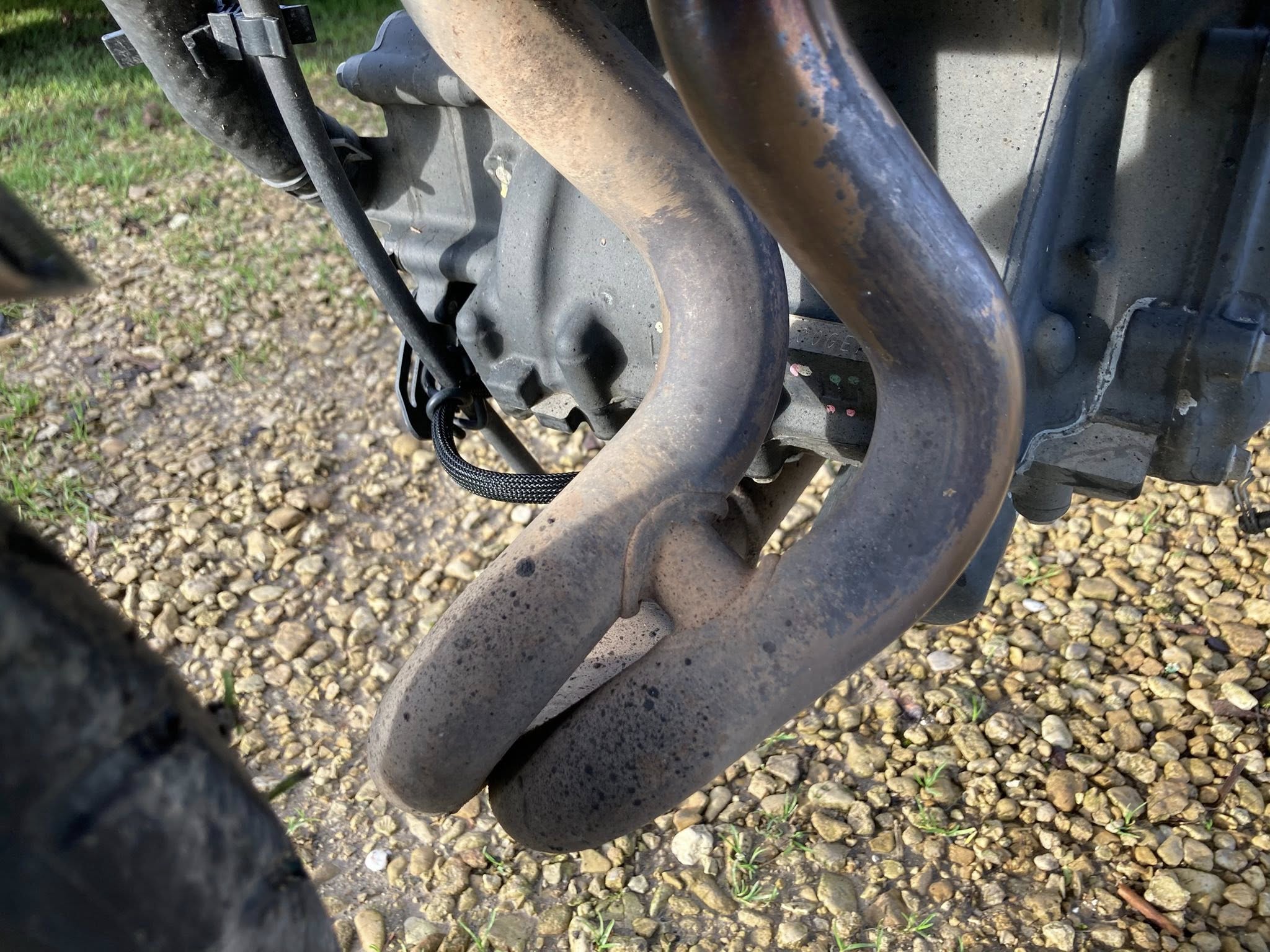 Exhaust Detailing Before Moto Valet